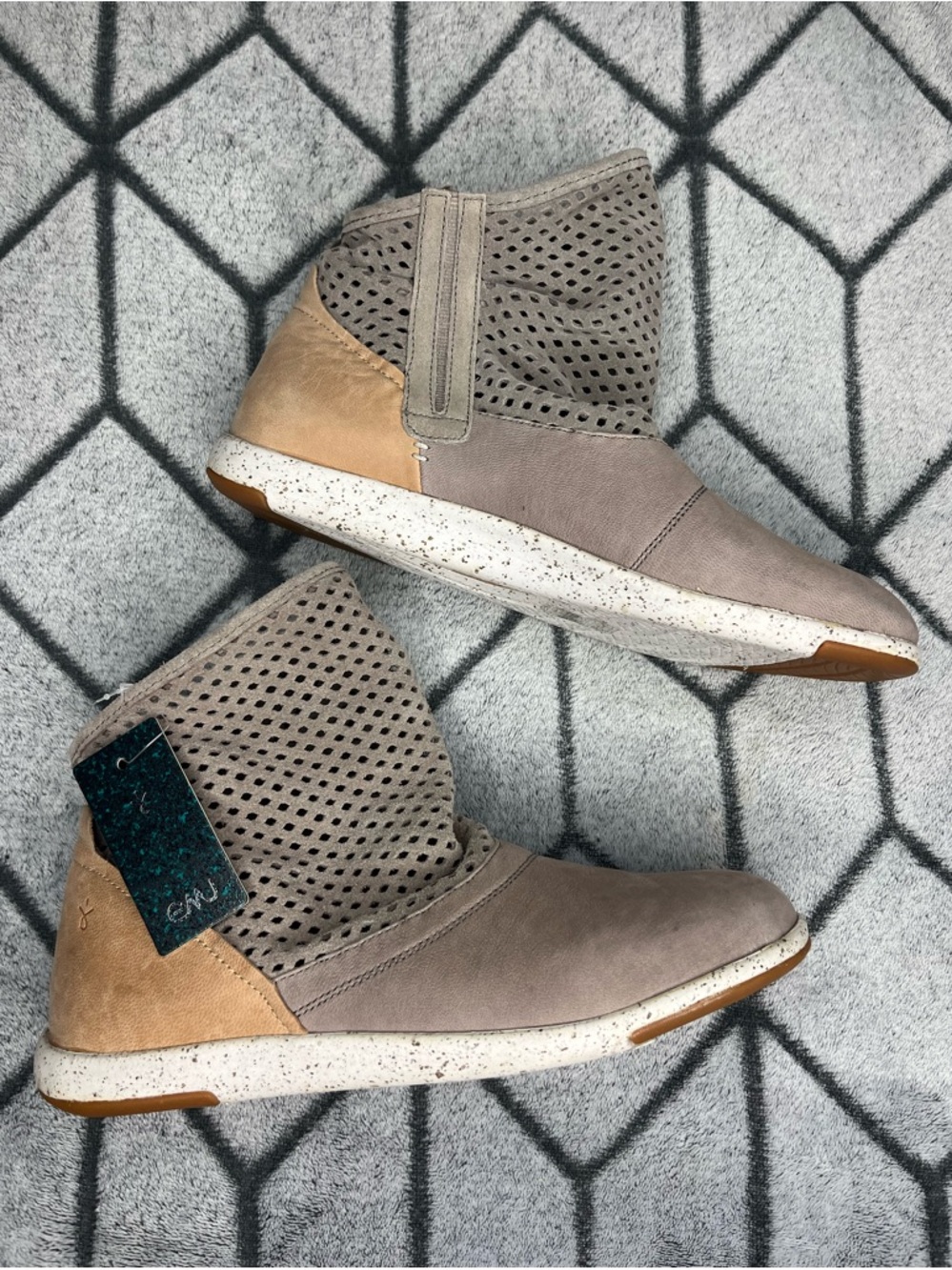 EMU Australia Women's Numeralla Taupe Tan Perforated Ankle Booties Boots
